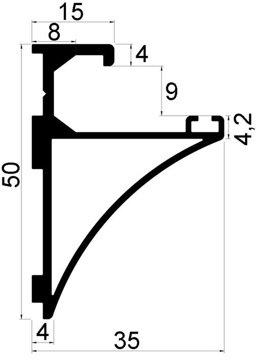 Actual product image OK-Line Glass shelf support profiles (1 pcs.)