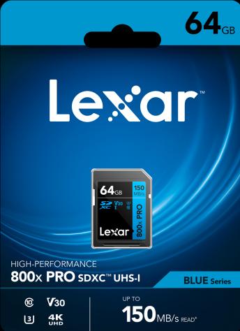 Actual product image Lexar MEMORY SDXC 64GB UHS-I/LSD0800P064G-BNNNG (64 GB, SDXC, U1, UHS-I)
