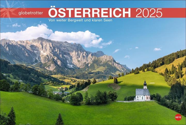 Produktbild Heye Österreich Globetrotter Kalender 2025 - Von weiter Bergwelt und klaren Seen (Harter Einband, Deutsch)