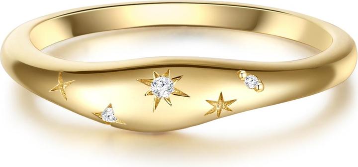 Produktbild Glanzstücke München Damen Stern Sterling Silber Zirkonia gelbgold - 30342 (48, 925 Silber)