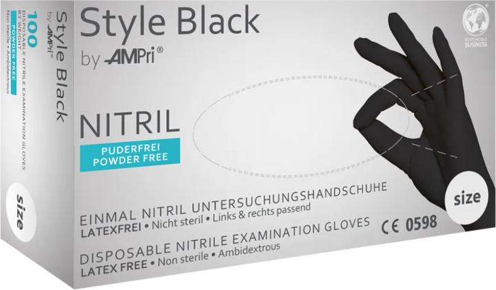 Image du produit Ampri Gants jetables Nitril noir taille S (S)