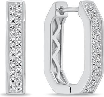 Brilio Silver - Silver earrings with sparkling zircons EA1138W