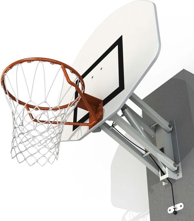 Sporti Wandmontierter Basketballkorb mit höhenverstellbarem Halbmond