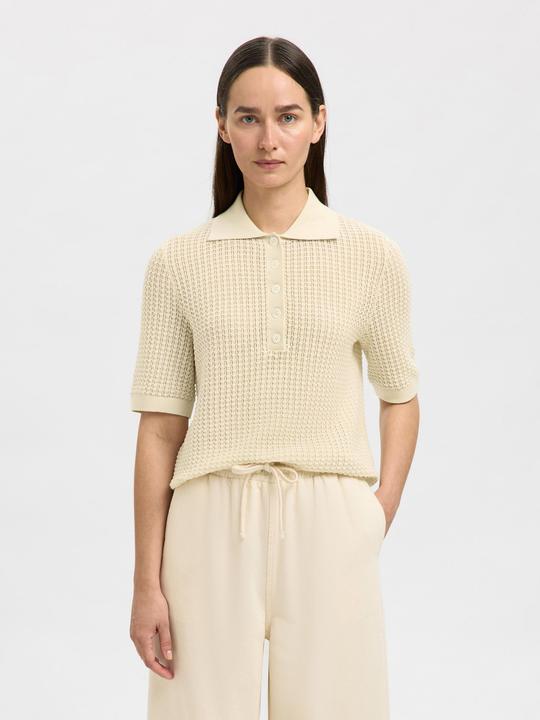Produktbild Selected Femme Baumwoll Polohemd aus Strick (L)