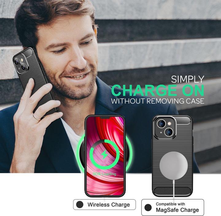 Actual product image Nalia Carbon look silicone cover (Apple iPhone 14 Plus)