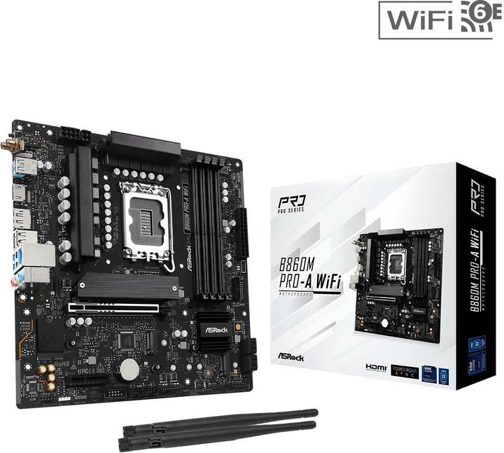 Produktbild AsRock B860M Pro-A WiFi DDR5 Intel S retail (LGA 1851, Intel B860, mATX)