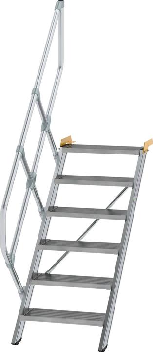 Image du produit Munk Escalier 45° largeur des marches 600 mm 6 marches aluminium strié (Escabeau, 138 cm)