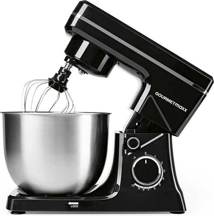 Gourmetmaxx Küchenmaschine 5-Teilig, 3-in1 Schwarz, Funktionen (1500 W)