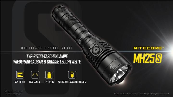 Produktbild Nitecore MH25S Taschenlampe inkl. Akku (15.69 cm, 1800 lm)