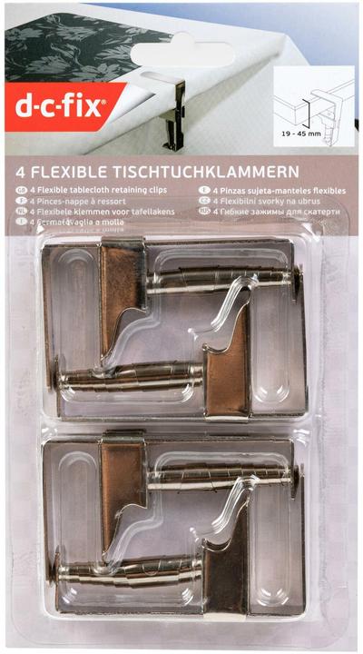 DC Table Clip de nappe Click argent, lot de 4 (4 x 8,5 cm)