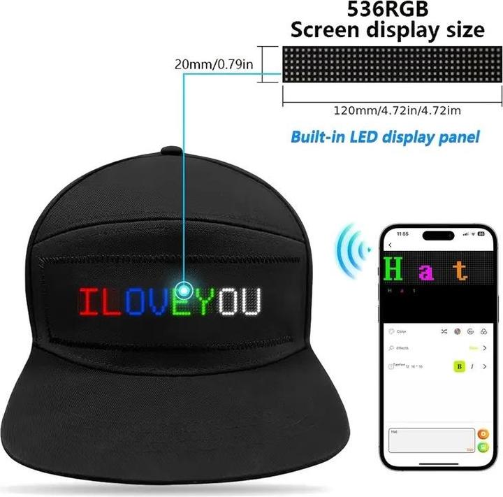 Immagine prodotto Out of the blue LED Baseball Cap, Animierte Bluetooth-LED Baseballmütze (Taglia unica)