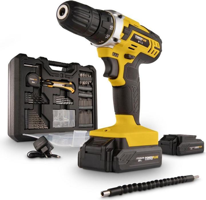 Perceuse-visseuse 20V - 2 batteries 20V 1,3Ah et chargeur inclus - 134 Acc.