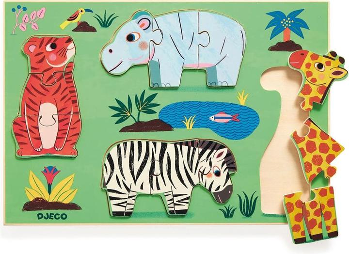 Actual product image Djeco Mažųjų dėlionė - Savanos gyvūnai (12 pieces)