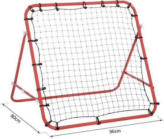 Image du produit Swisshandel24 Rebounder Football Barrière de rebond Filet pour football Angle réglable Rouge+Noir 96 x 80 x 96
