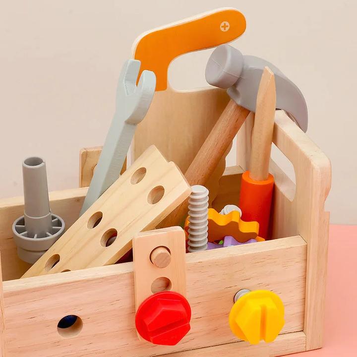 Actual product image Activity Board Children's wooden tool box pretend play set nut disassembly screw assembly simulation