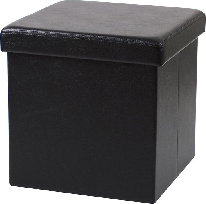Produktbild Urban Living Faltbarer Sitzhocker mit Stauraum, schwarz, Kunstleder