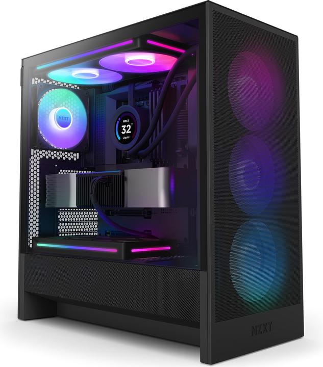 NZXT H5 Flow RGB ( 2024 ) (schwarz, Tempered Glass) (mATX, Mini-ITX, ATX, E-ATX)