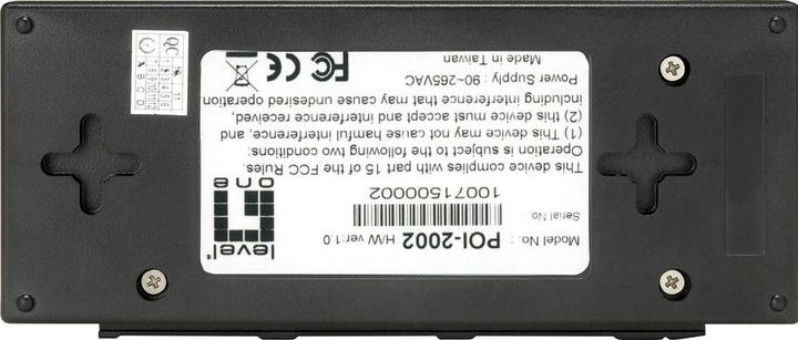 Produktbild LevelOne POE purkštuvas (POI-2002) (802.3af (PoE), 15.40 W)