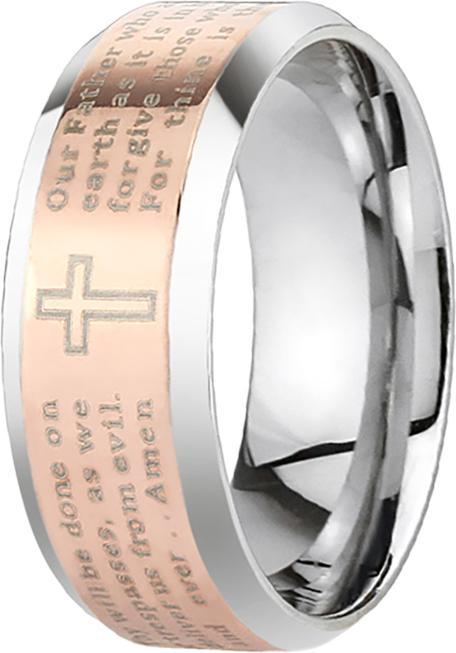 Produktbild Star Piercing Ring silber Vaterunser rosegold (55, Stahl)