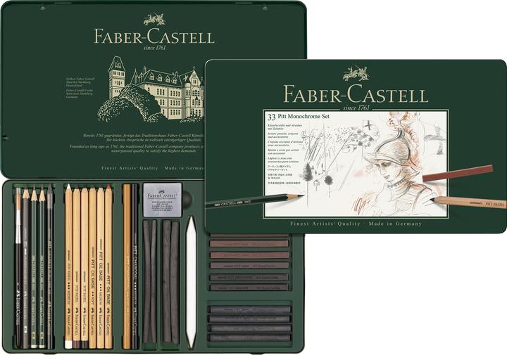 Actual product image Faber-Castell Carbon pencil Pitt Monochrome Set (Multicoloured, 1 x)