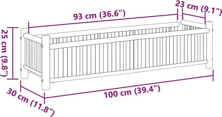 Image du produit VidaXL Bac à plantes surélevé Bac à plantes potager Bac à fleurs Jardin Bambou