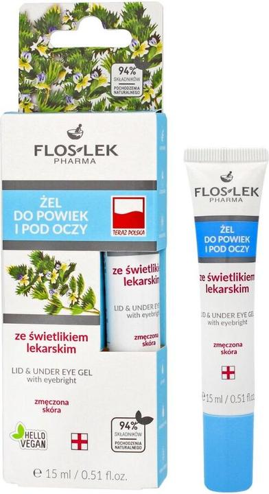 Image du produit Floslek Pharma Lid & Under Eye Gel paupières et yeux avec firefly 15ml (Gel, 15 ml)