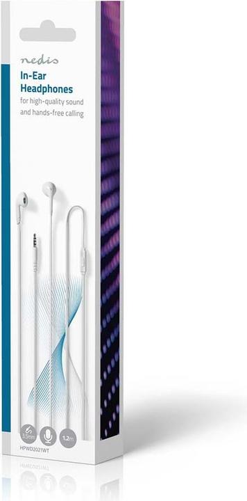 Produktbild Nedis Kopfhörer mit Kabel | 3.5 mm | Seillänge: 1.20 m | Eingebautes Mikro | Weiss (Kabelgebunden)