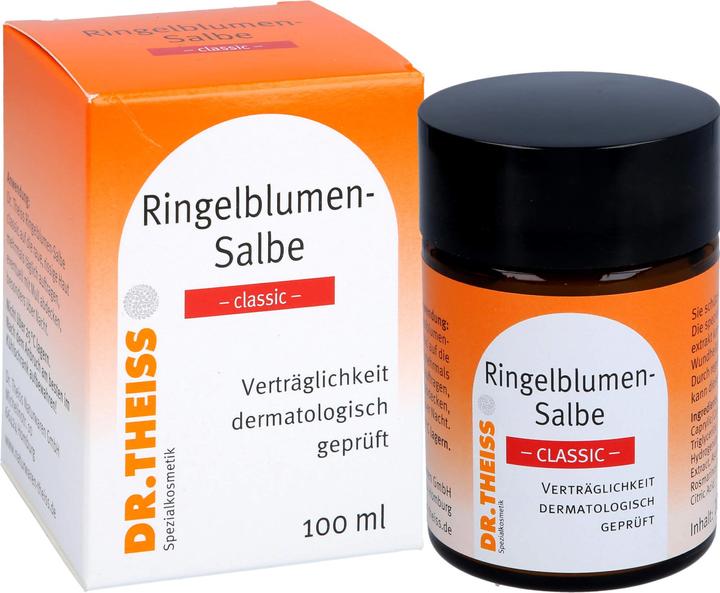Actual product image Dr. Theiss Calendula Ointment Classic protects and cares for the skin, 100 ml Ointment (Body cream, 100 ml)