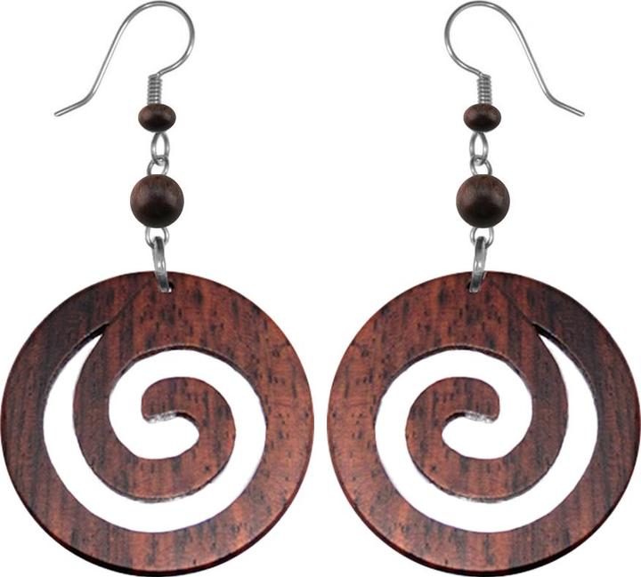 Immagine prodotto Star Piercing Orecchino a spirale in cerchio realizzato in legno di sono (Sonewood)