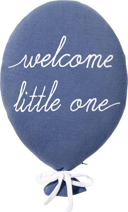Produktbild Dekokissen Ballon Blau "Welcome Little One" (40 x 25 cm)