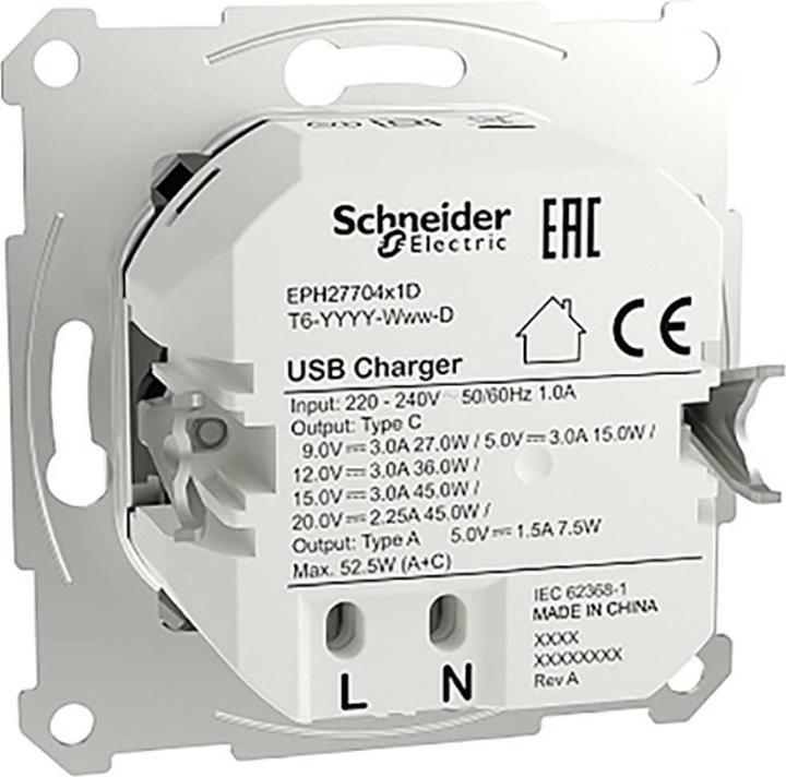 Image du produit Schneider Electric Prise USB Asfora Blanc (brillant) EPH2770421D