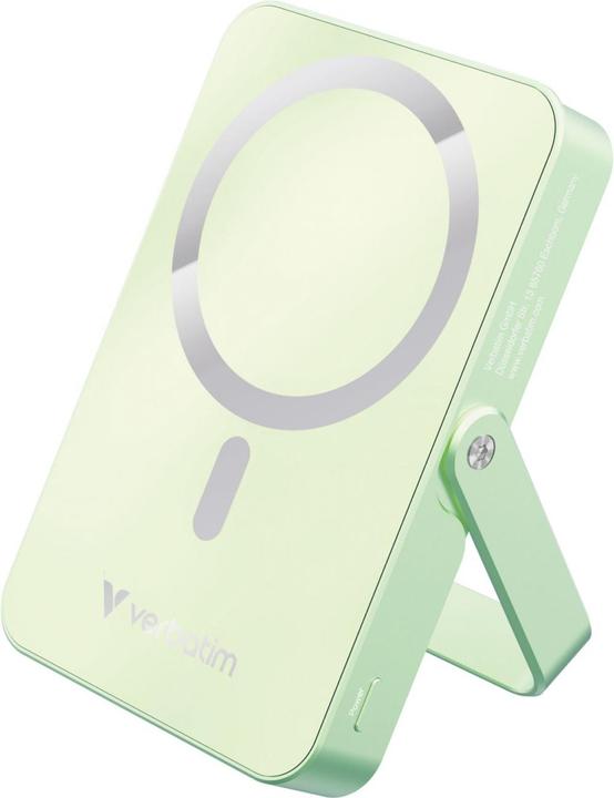 Actual product image Verbatim Power Bank mit Standfuss mag.wireless 10000mA grün 32259 (10000 mAh)