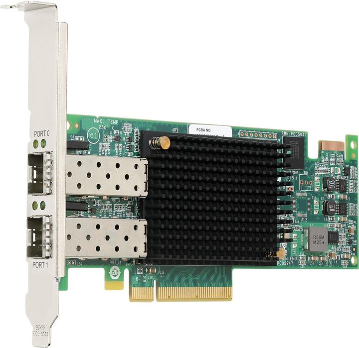Actual product image Broadcom Emulex LightPulse 16Gb FC HBA Dual Port LPe16002B from Avago (PCI Express 3.0 x8)