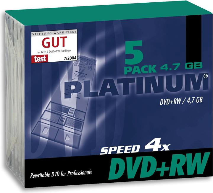 Produktbild Platinum DVD+RW 4.7GB, 5 Pcs. (5 x)