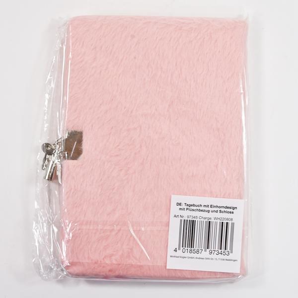 Immagine prodotto Kögler Diario in peluche, unicorno con peluche rosa, da chiudere, 14,8x21,5x3 cm