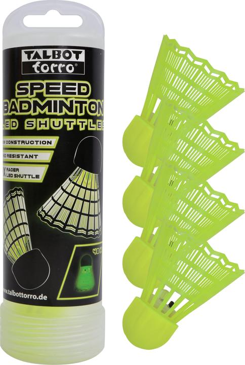 Talbot Torro LED Speed Badminton Shuttle/Ball, 4er Pack