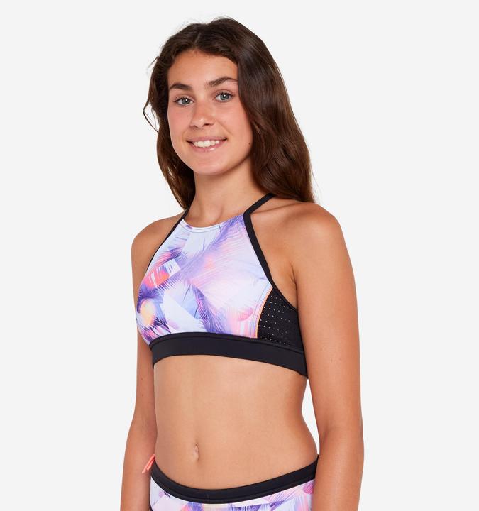 Image du produit Olaian Haut de maillot de bain surf brassière fille - 900 Baha posy rose (8, 9, 10)