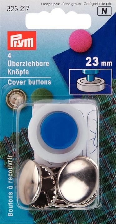 Actual product image Prym Knob Pull over with tool, silver 23 mm, card 4 pcs.