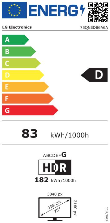Energie-Label LG 75-Zoll QNED evo AI QNED86 MiniLED 4K Smart TV (75", QNED)