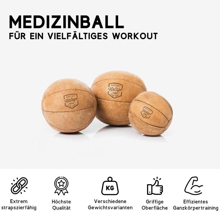 Produktbild Artzt Vintage Series Medizinball, Rindsleder, 5000g (5 kg)