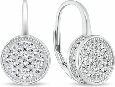 Brilio Silver - Charming silver earrings with glittering circles LME272