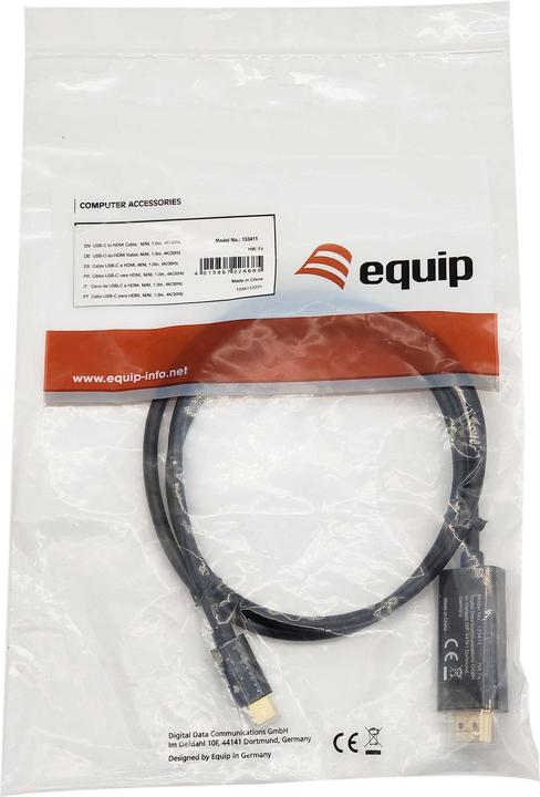 Produktbild equip HDMI – USB Typ-C (1 m, USB Typ C, HDMI)