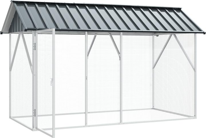 VidaXL Vogelvoliere Anthrazit 112x227x141 cm Stahl