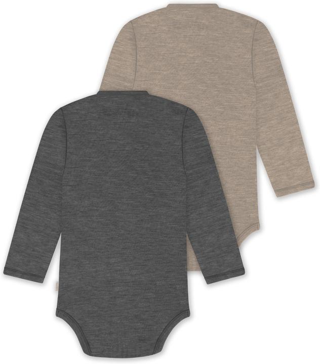 Produktbild Normani 2er Pack Bio Baby-Body Langarm Wickelbody aus Merinowolle für Junge und Mädchen - 9353 (62)