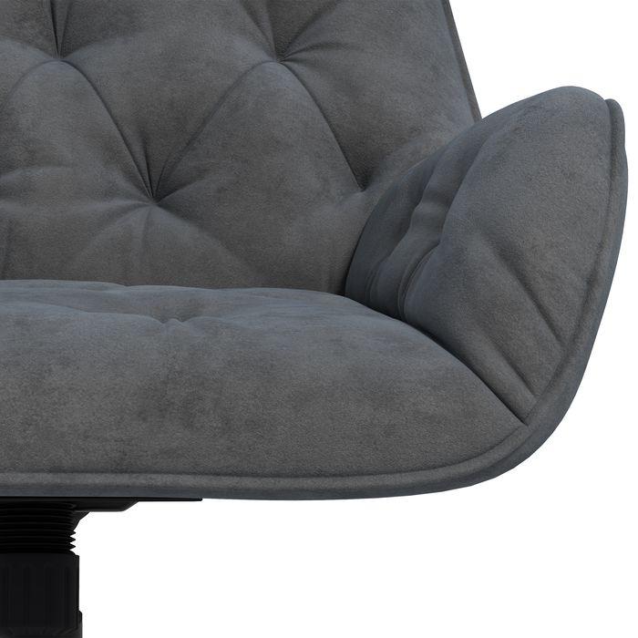 Immagine prodotto Swisshandel24 Sedia da ufficio con funzione dondolo, ergonomica, effetto velluto, grigio scuro