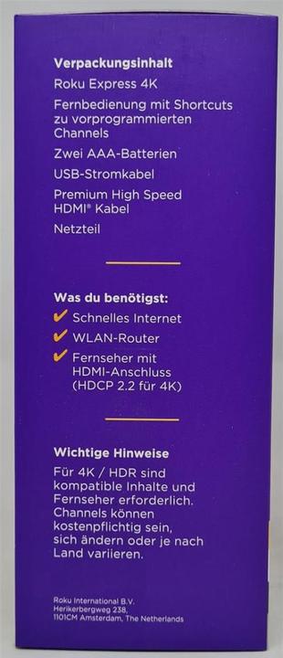 Produktbild Roku Express 4K