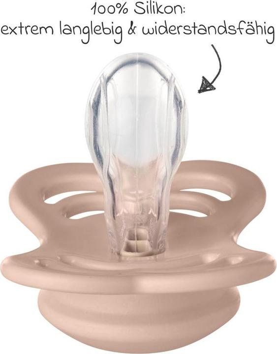 Produktbild Bibs Supreme Silikon Schnuller (2er Pack), Blush & Ivory (Grösse 2, 6-36M) (2 x, 6 - 12 Monate)