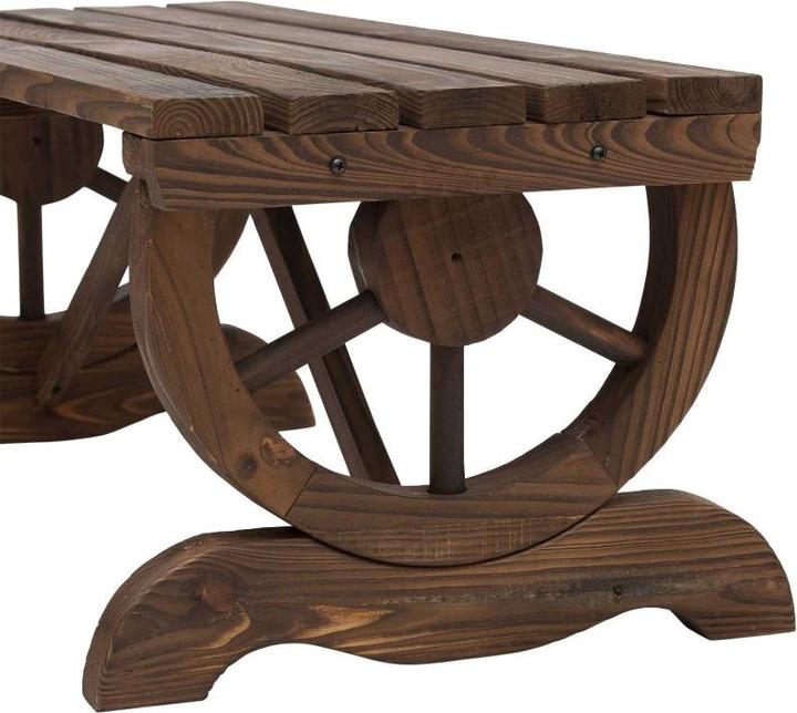 Immagine prodotto Swisshandel24 Gartenbank Holz Wetterfest Sitzbank Gartenmöbel Rustikale Bank Natur 98 x 50 x 39,5 cm