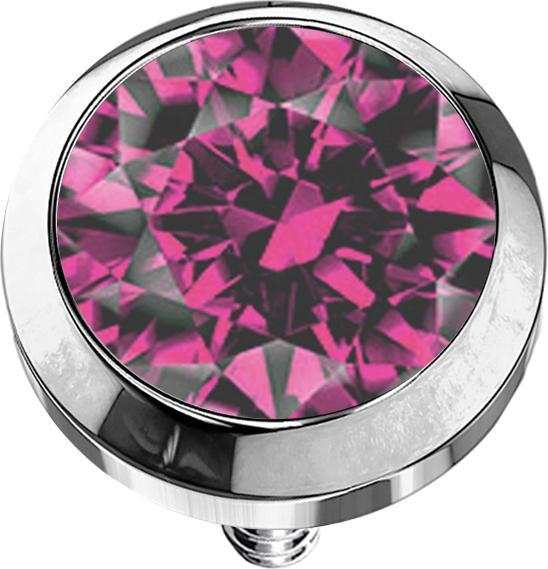 Produktbild Star Piercing Dermal Anchor silber mit Kristall pink (ohne Messing, Titan G23)