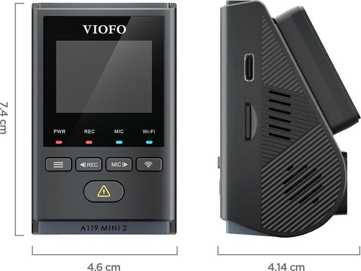 Productafbeelding Viofo A119 MINI 2-G GPS-routeopname (Nachtzicht, WiFi, GPS-ontvanger, QHD)